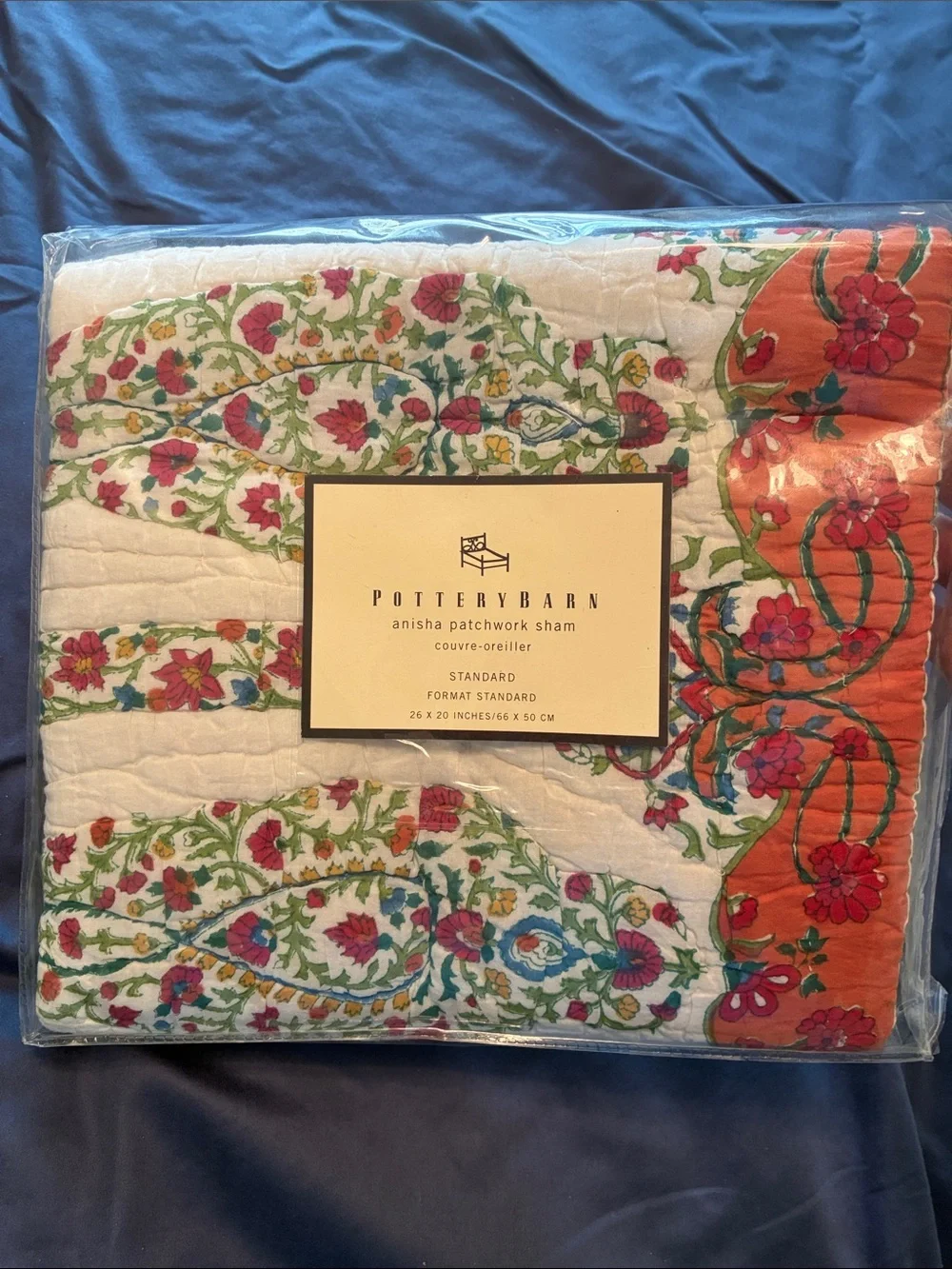 NEW Pottery Barn Boho Anisha Patchwork Standard Sham Cotton